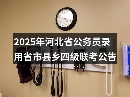 2025年河北省公务员录用省市县乡四级联考公告 图片