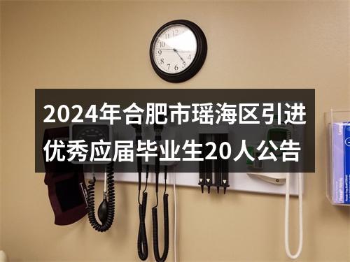 2024年合肥市瑶海区引进优秀应届毕业生20人公告 图片